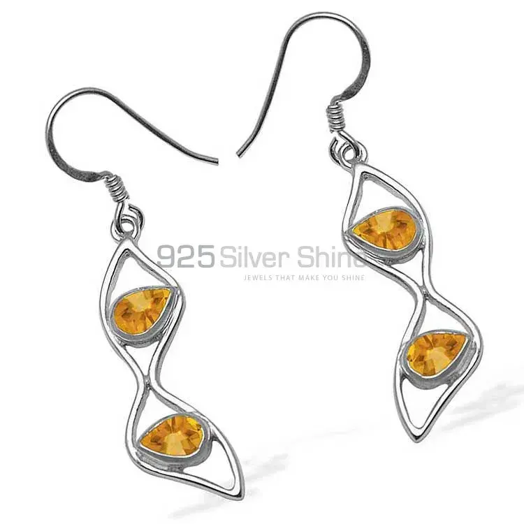 925 Sterling Silver Earrings In Citrine Gemstone Jewelry 925SE1056_1