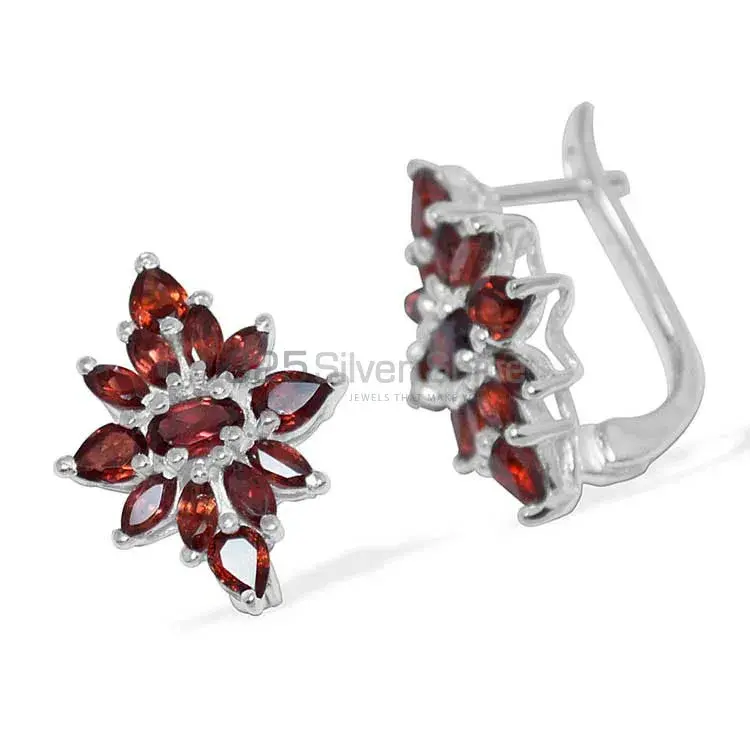 925 Sterling Silver Earrings In Garnet Gemstone Jewelry 925SE898_1