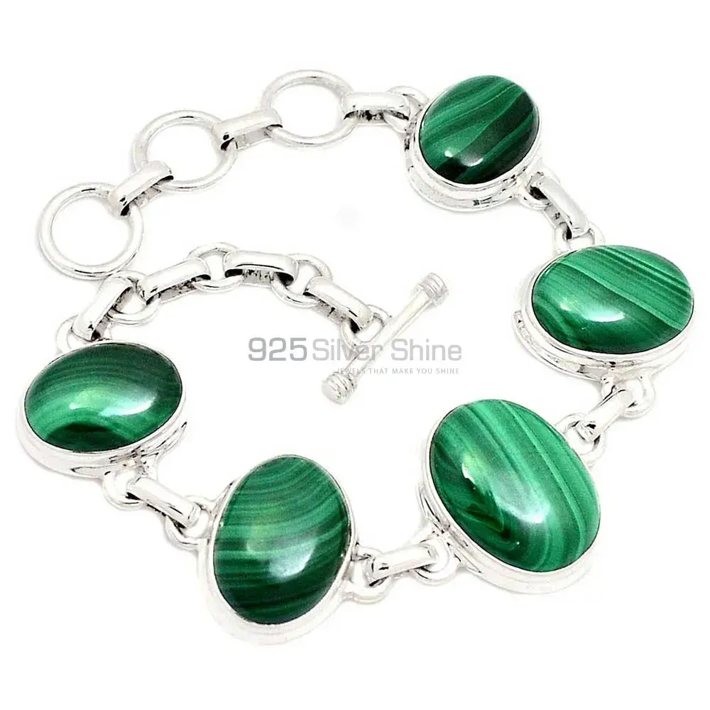 925 Sterling Silver Handmade Bracelets In Malachite Gemstone Jewelry 925SB272-2_2