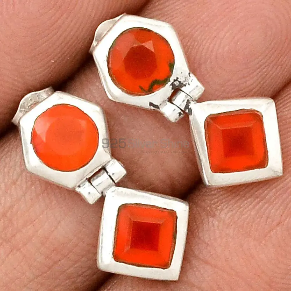 925 Sterling Silver Handmade Earrings In Carnelian Gemstone Jewelry 925SE2740_2