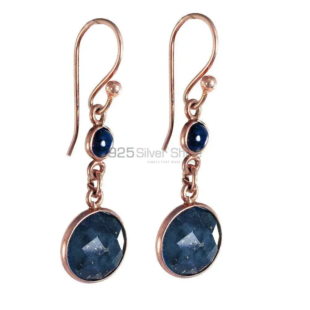 925 Sterling Silver Handmade Earrings In Lapis Gemstone Jewelry 925SE1366_1