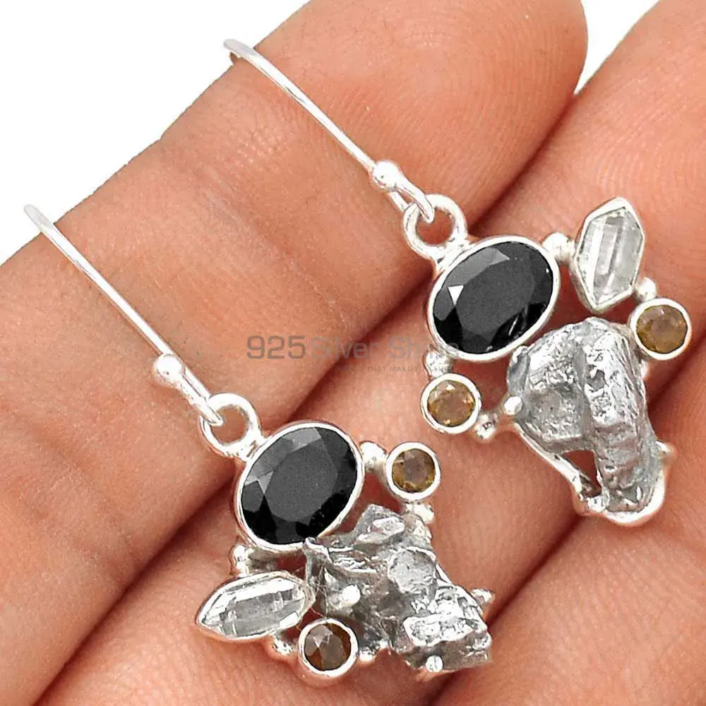 925 Sterling Silver Handmade Earrings In Multi Gemstone Jewelry 925SE2063_1