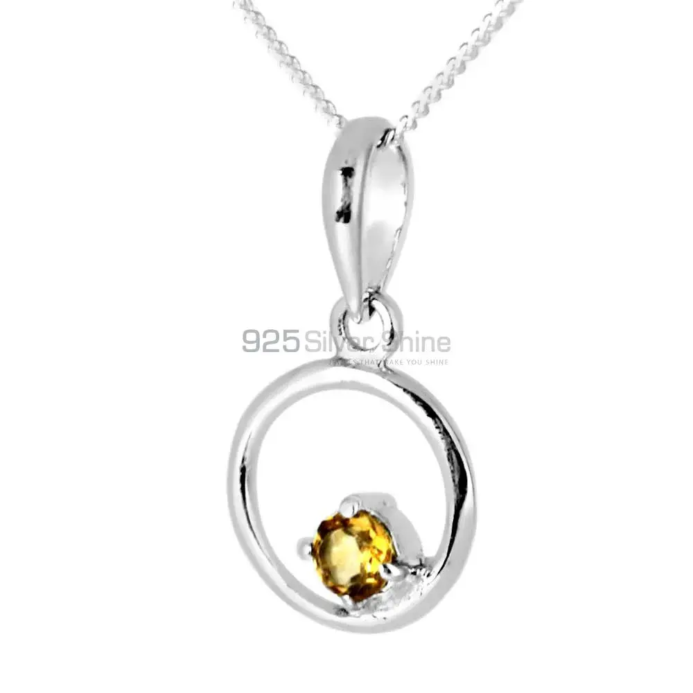 925 Sterling Silver Handmade Pendants In Citrine Gemstone Jewelry 925SP247-6_0