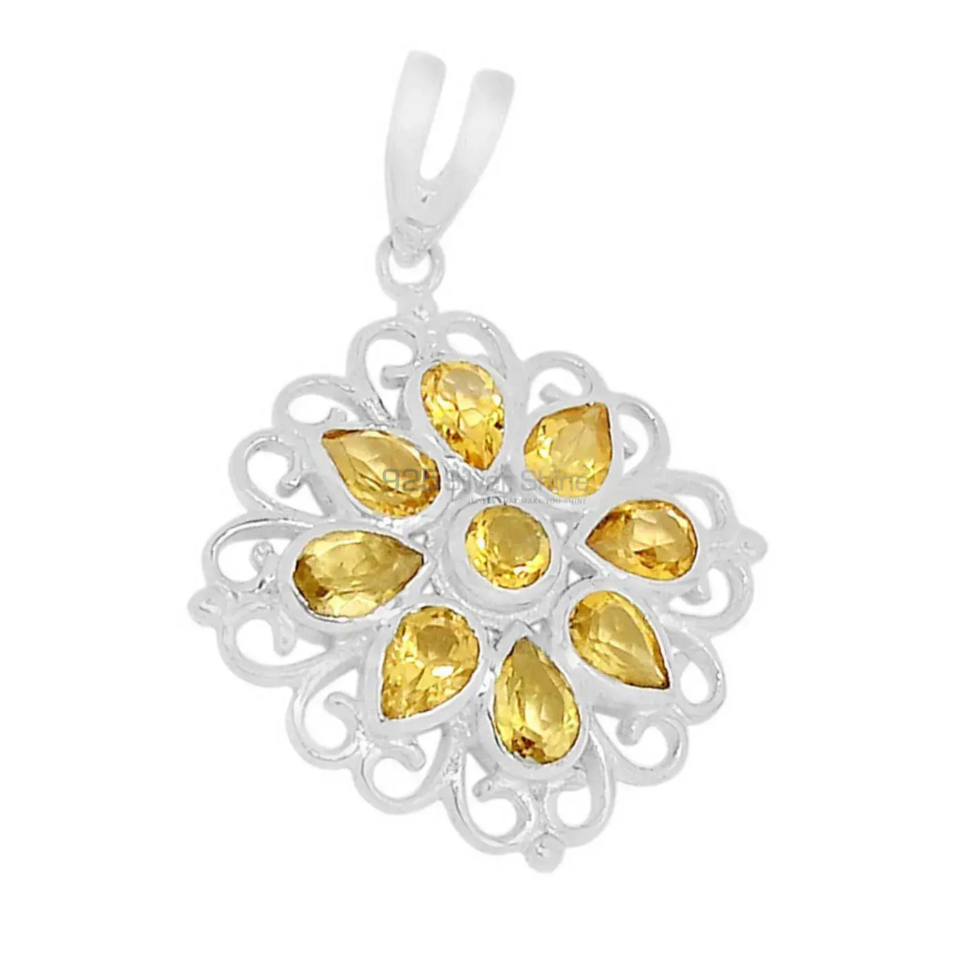 925 Sterling Silver Handmade Pendants In Citrine Gemstone Jewelry 925SSP315-3_2