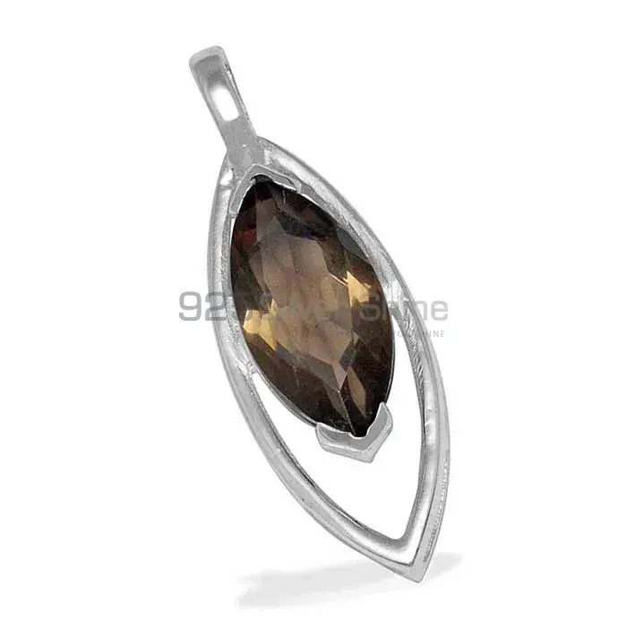 925 Sterling Silver Handmade Pendants In Smoky Quartz Gemstone Jewelry 925SP1481_1