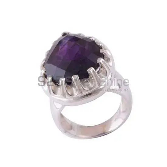 February Birthstone Amethyst Silver Rings 925SR3475_1
