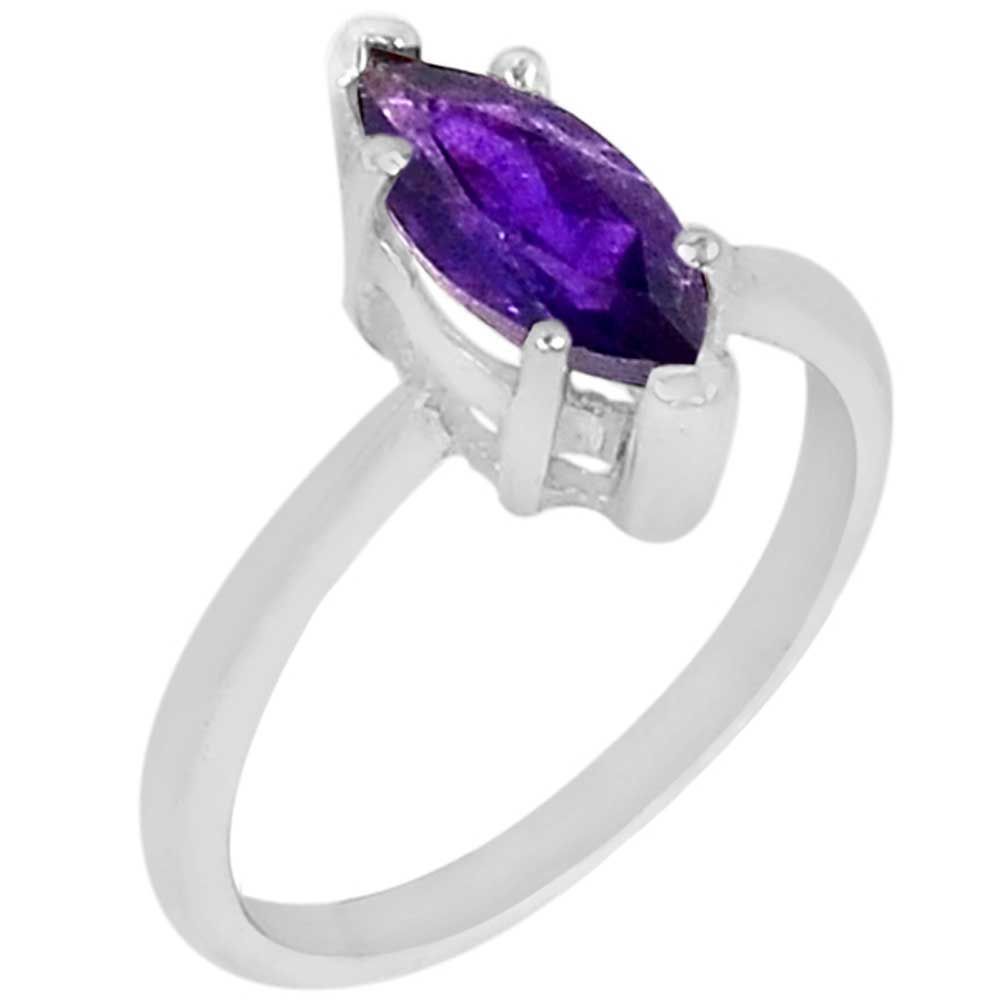 925 Sterling Silver Handmade Rings In Amethyst Gemstone Jewelry 925SR884_0