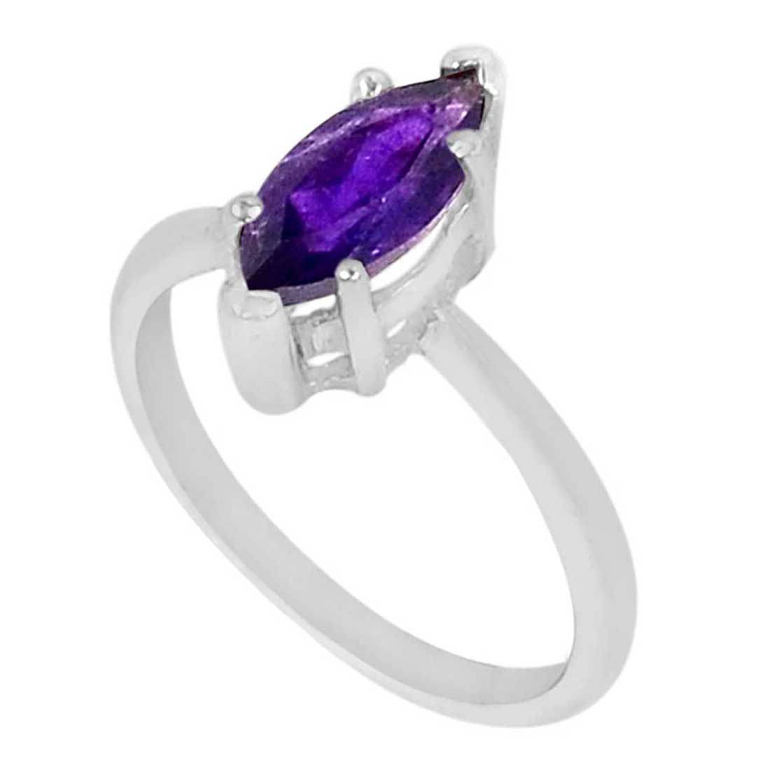 925 Sterling Silver Handmade Rings In Amethyst Gemstone Jewelry 925SR884_1