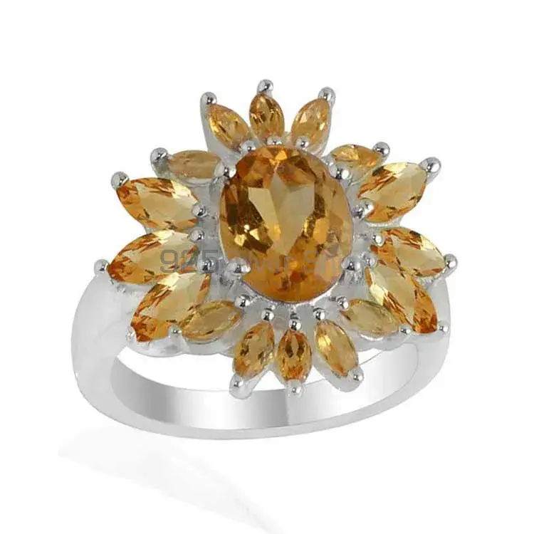 925 Sterling Silver Handmade Rings In Citrine Gemstone Jewelry 925SR2108_1