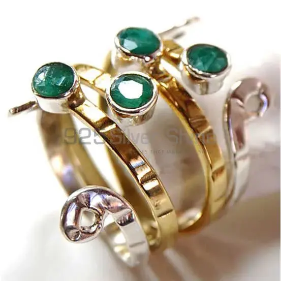 925 Sterling Silver Handmade Rings In Dyed Emerald Gemstone Jewelry 925SR3711_0
