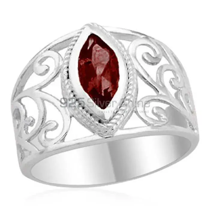 Sterling Silver Garnet Filigree Design Rings 925SR1804_0