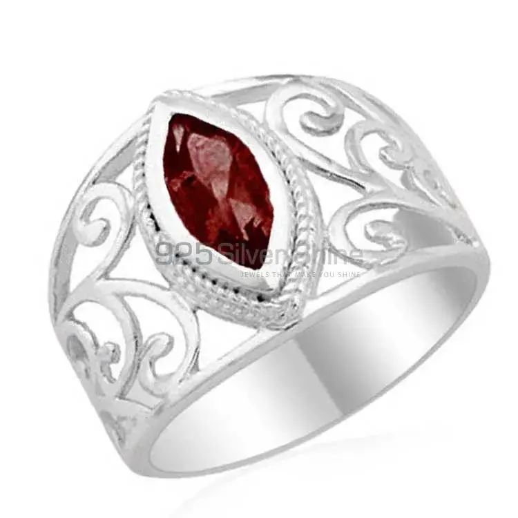 Sterling Silver Garnet Filigree Design Rings 925SR1804_1