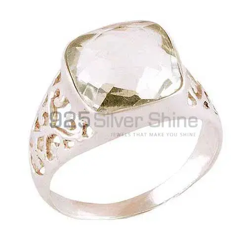 Natural Green Amethyst Silver Rings Jewelry 925SR4063