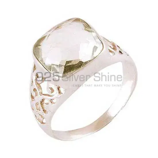 Natural Green Amethyst Silver Rings Jewelry 925SR4063_0