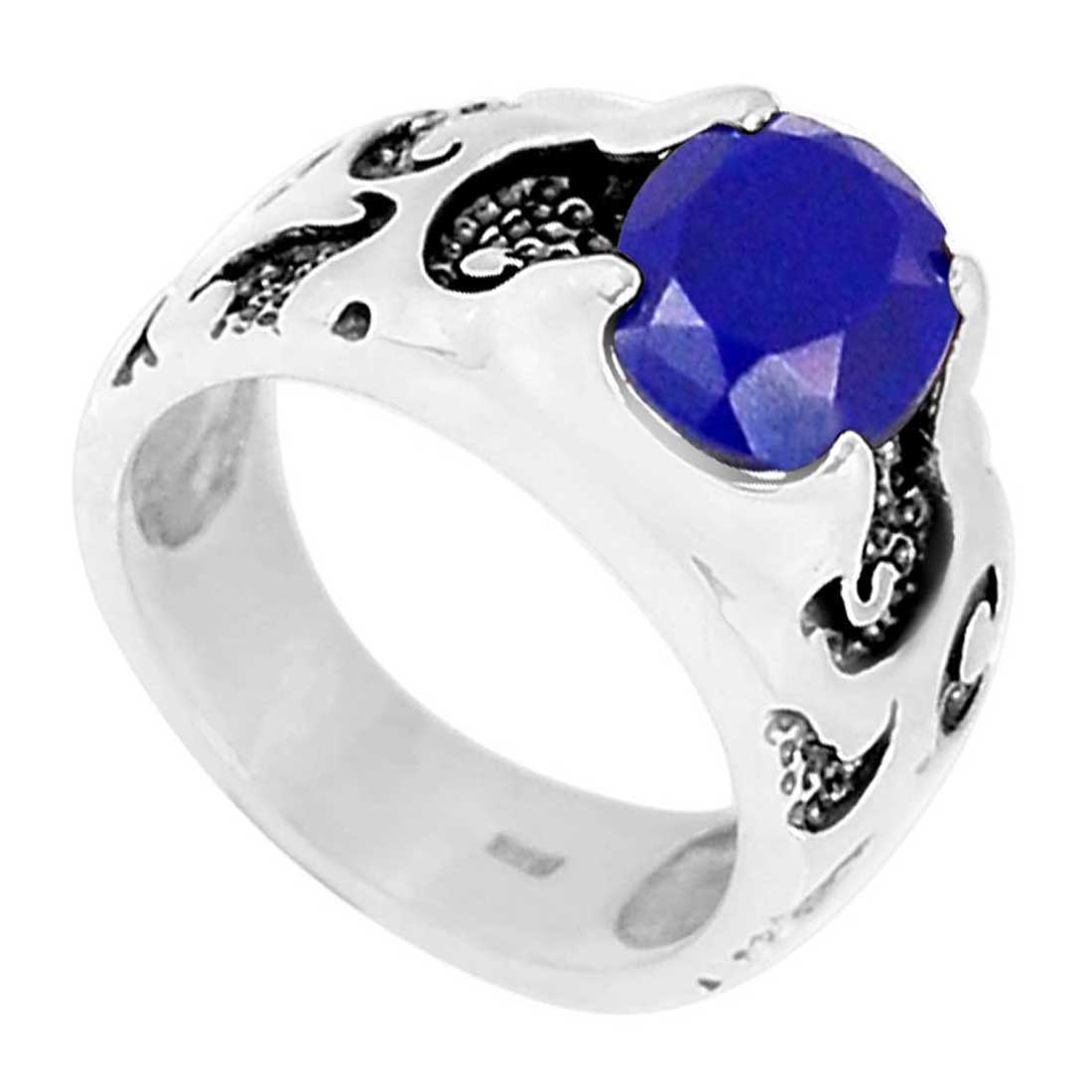 925 Sterling Silver Rings In Lapis Gemstone Jewelry 925SR960_0