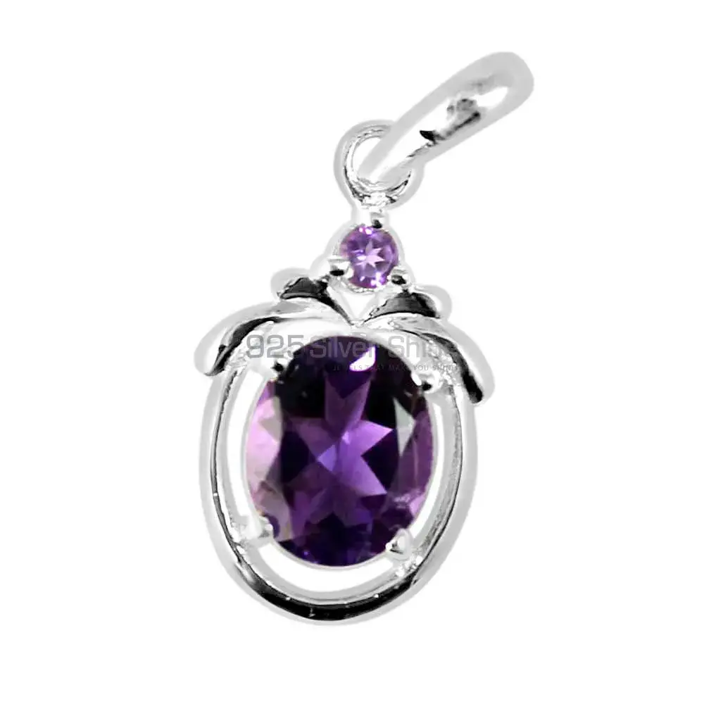 Amethyst Gemstone Handmade Pendants In 925 Sterling Silver Jewelry 925SP259-2_1