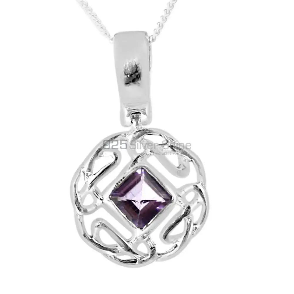 Amethyst Gemstone Pendants In 925 Solid Silver Jewelry 925SP257-7_0