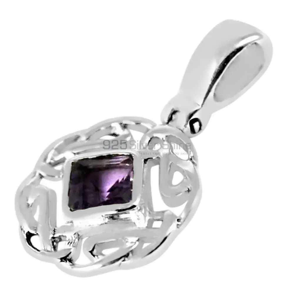 Amethyst Gemstone Pendants In 925 Solid Silver Jewelry 925SP257-7_1