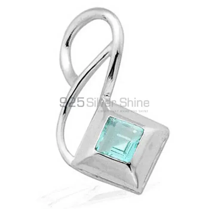 Blue Topaz Gemstone Handmade Pendants In 925 Sterling Silver Jewelry 925SP1556_1