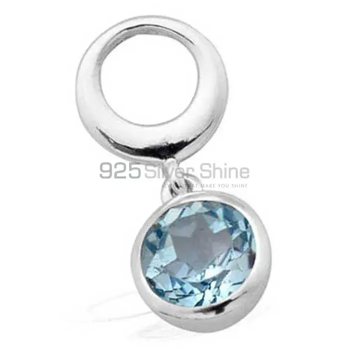 Blue Topaz Gemstone Handmade Pendants In 925 Sterling Silver Jewelry 925SP1606_1