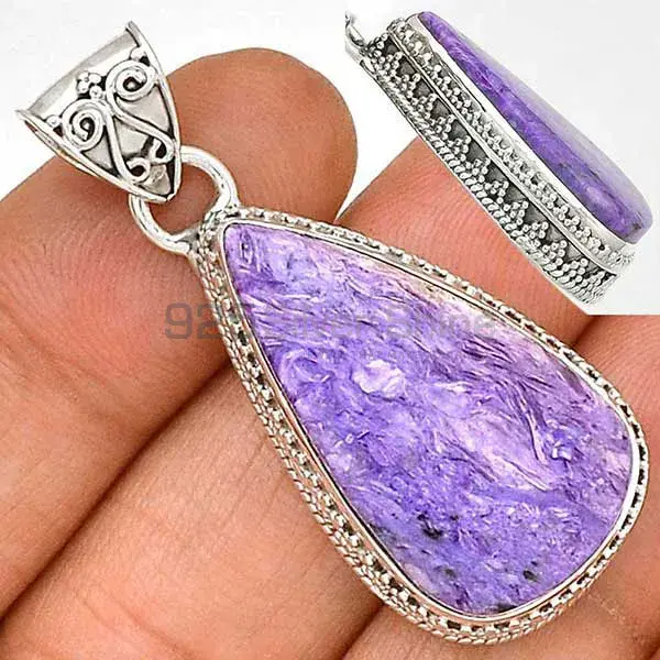 Charoite Gemstone Handmade Pendants In 925 Sterling Silver Jewelry 925SP181_10