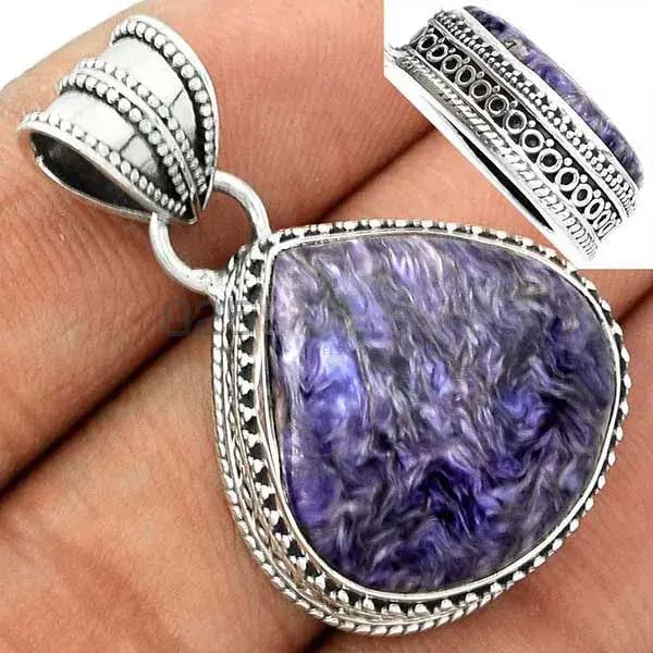 Charoite Gemstone Handmade Pendants In 925 Sterling Silver Jewelry 925SP181_14