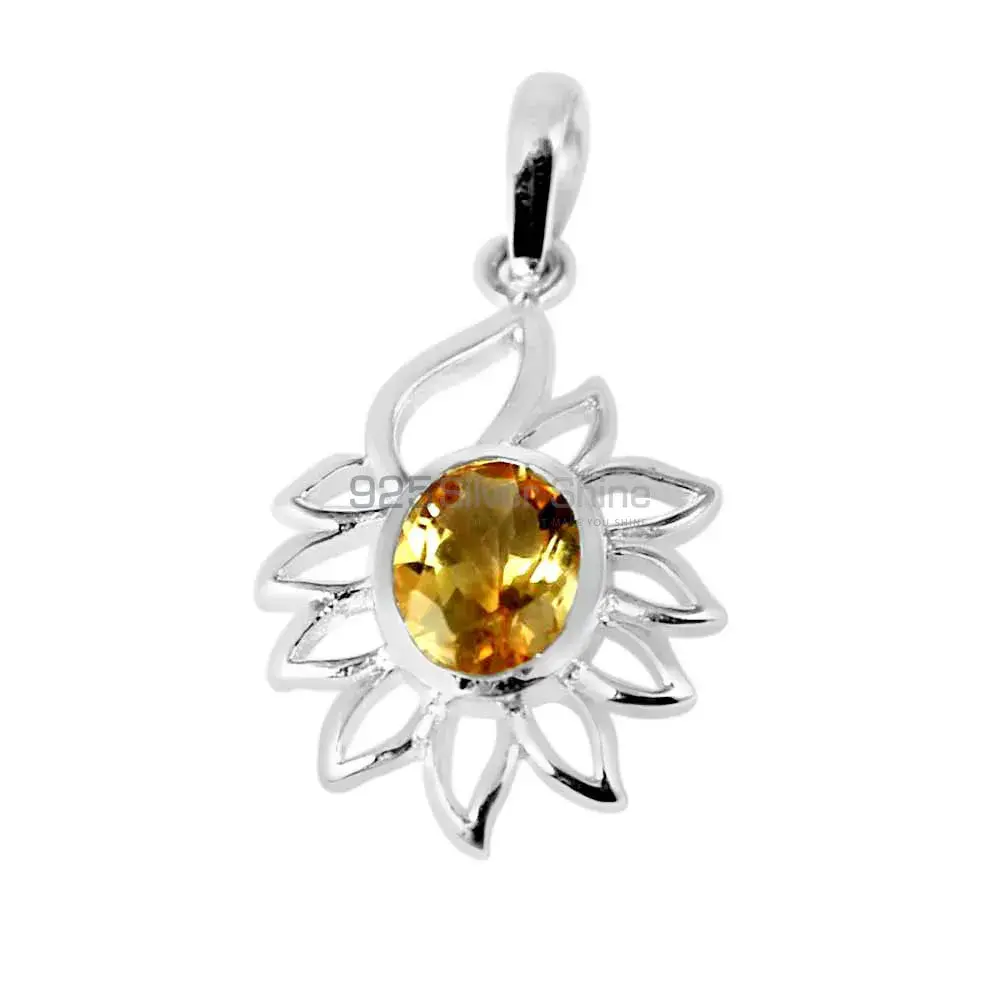 Citrine Gemstone Pendants In 925 Solid Silver Jewelry 925SP218-1_1