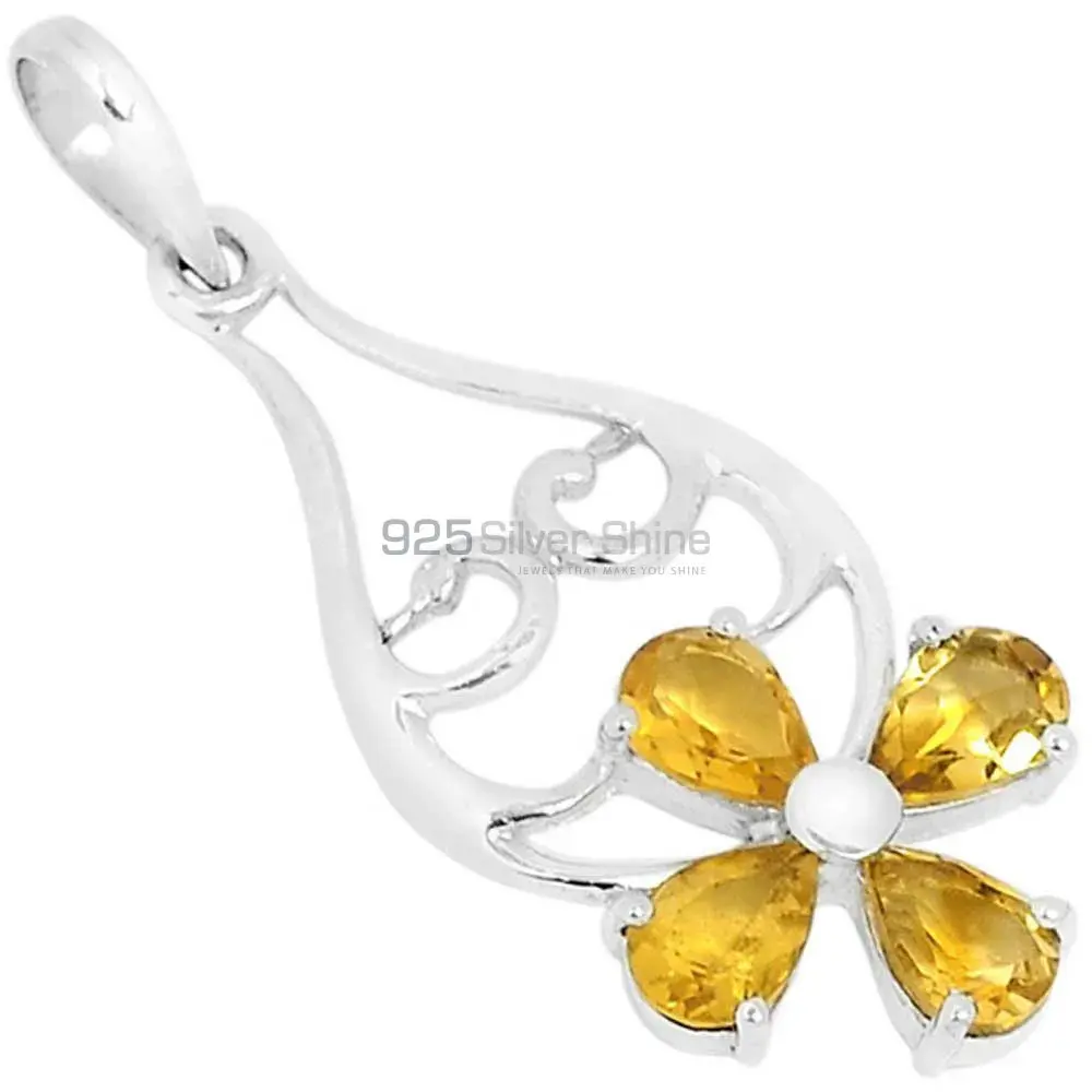 Citrine Gemstone Pendants In 925 Solid Silver Jewelry 925SSP319-3_0