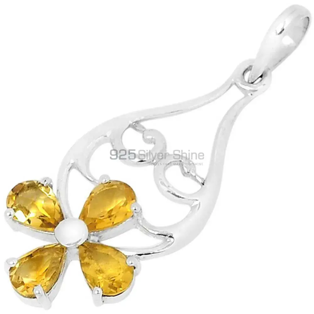 Citrine Gemstone Pendants In 925 Solid Silver Jewelry 925SSP319-3_1
