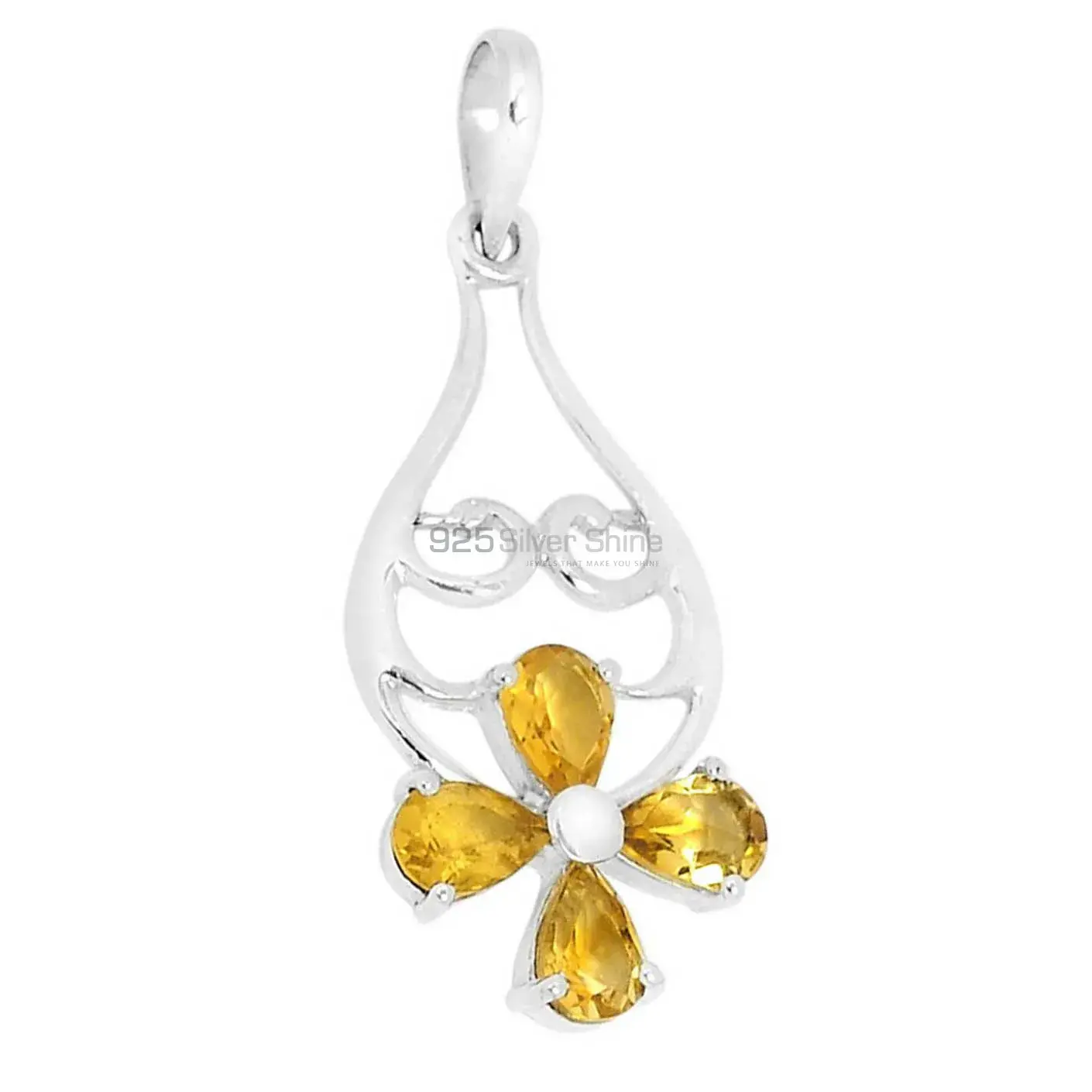 Citrine Gemstone Pendants In 925 Solid Silver Jewelry 925SSP319-3_2