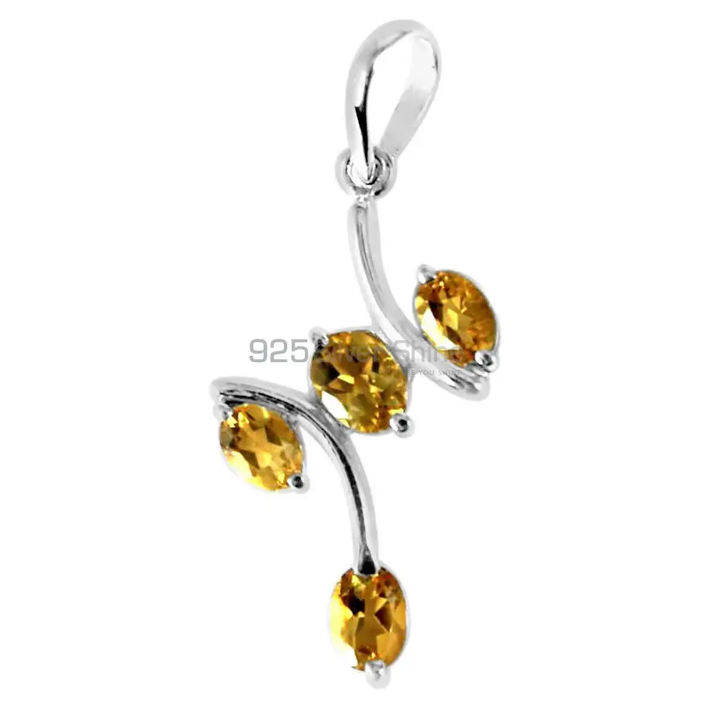 Citrine Gemstone Pendants In 925 Fine Silver Jewelry 925SP243-7_1