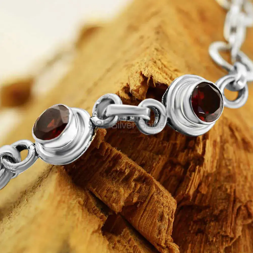 Garnet Gemstone Handmade Bracelets In 925 Sterling Silver Jewelry 925SB240_0
