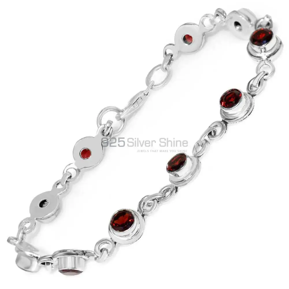 Garnet Gemstone Handmade Bracelets In 925 Sterling Silver Jewelry 925SB240_1