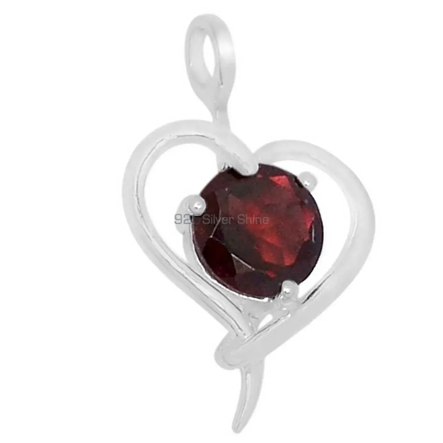 Garnet Gemstone Pendants In 925 Solid Silver Jewelry 925SSP309-4_2