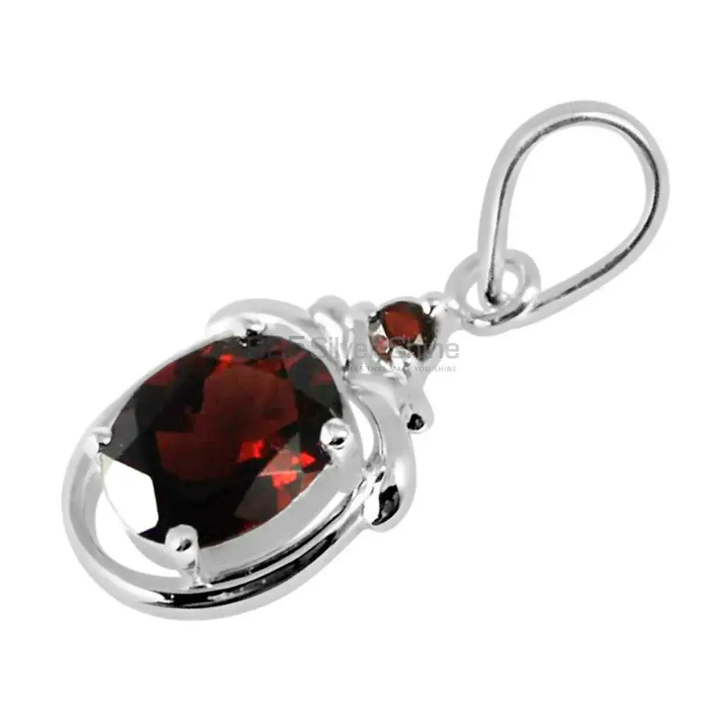 Garnet Gemstone Pendants In 925 Fine Silver Jewelry 925SP259-1_1
