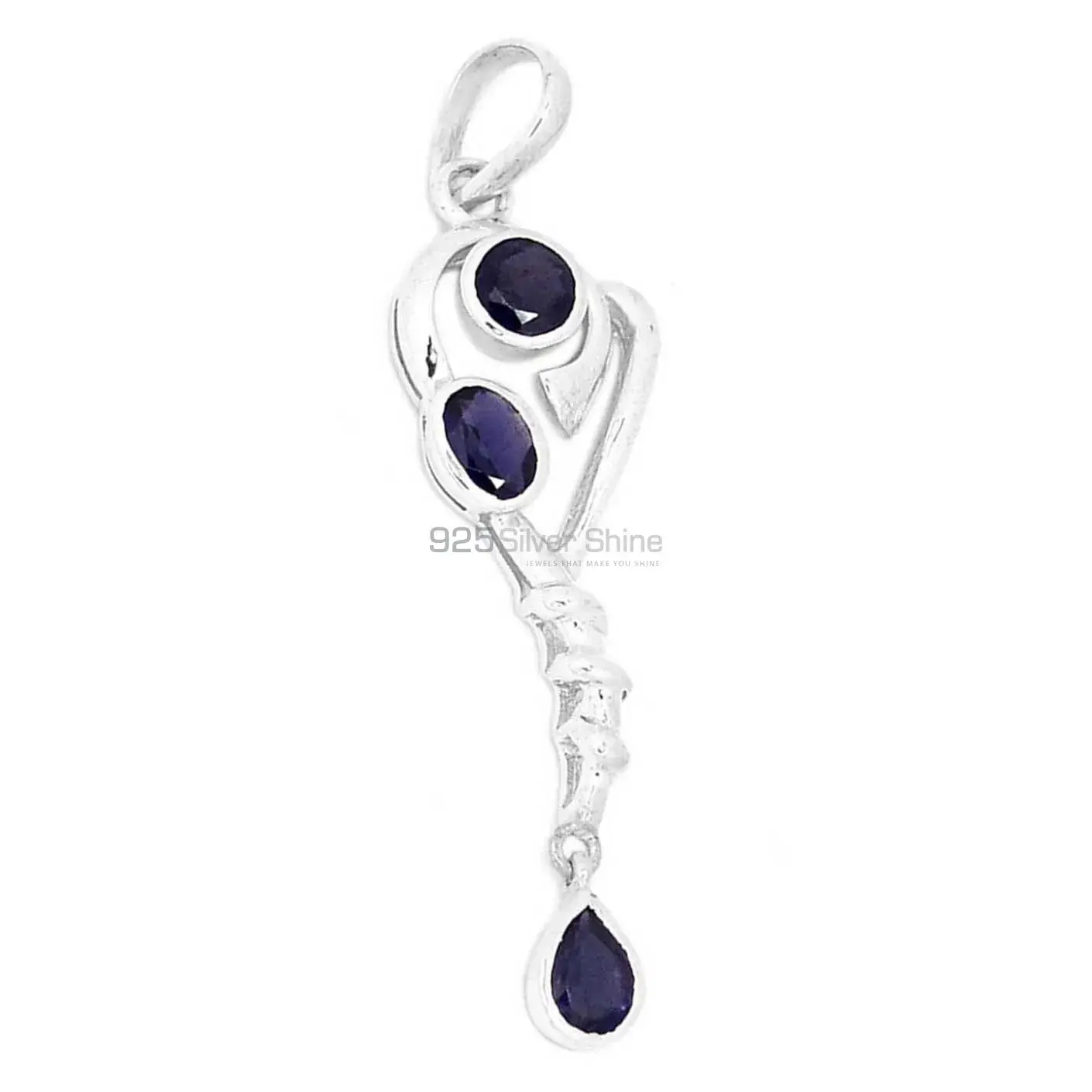 Iolite Gemstone Pendants In 925 Fine Silver Jewelry 925SSP333-5_1