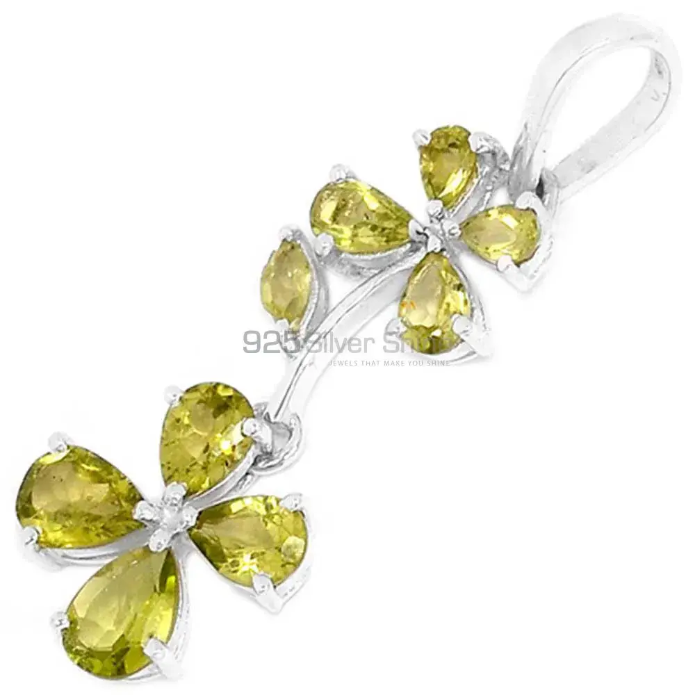 Lemon Quartz Gemstone Pendants In 925 Solid Silver Jewelry 925SP296-1_0