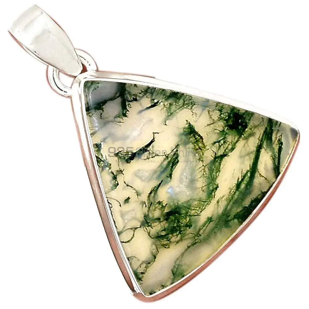 Moos Agate Gemstone Handmade Pendants In Solid Sterling Silver Jewelry 925SP140_0