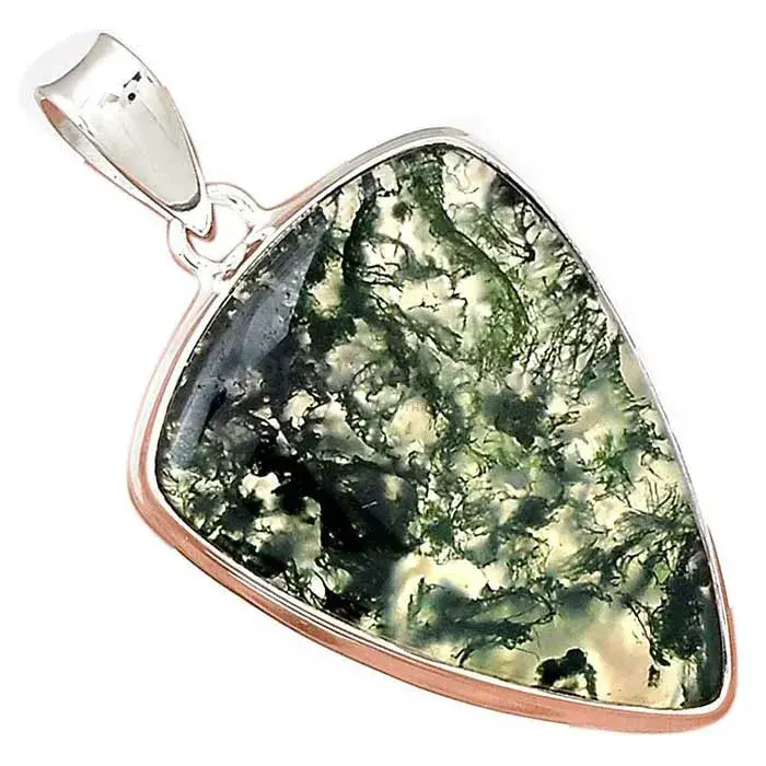 Moos Agate Gemstone Handmade Pendants In Solid Sterling Silver Jewelry 925SP140_13