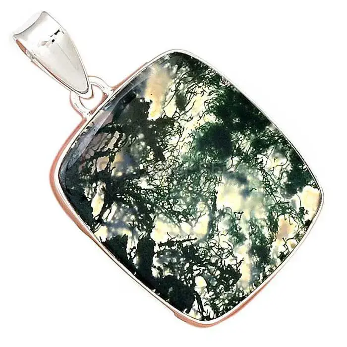 Moos Agate Gemstone Handmade Pendants In Solid Sterling Silver Jewelry 925SP140_15