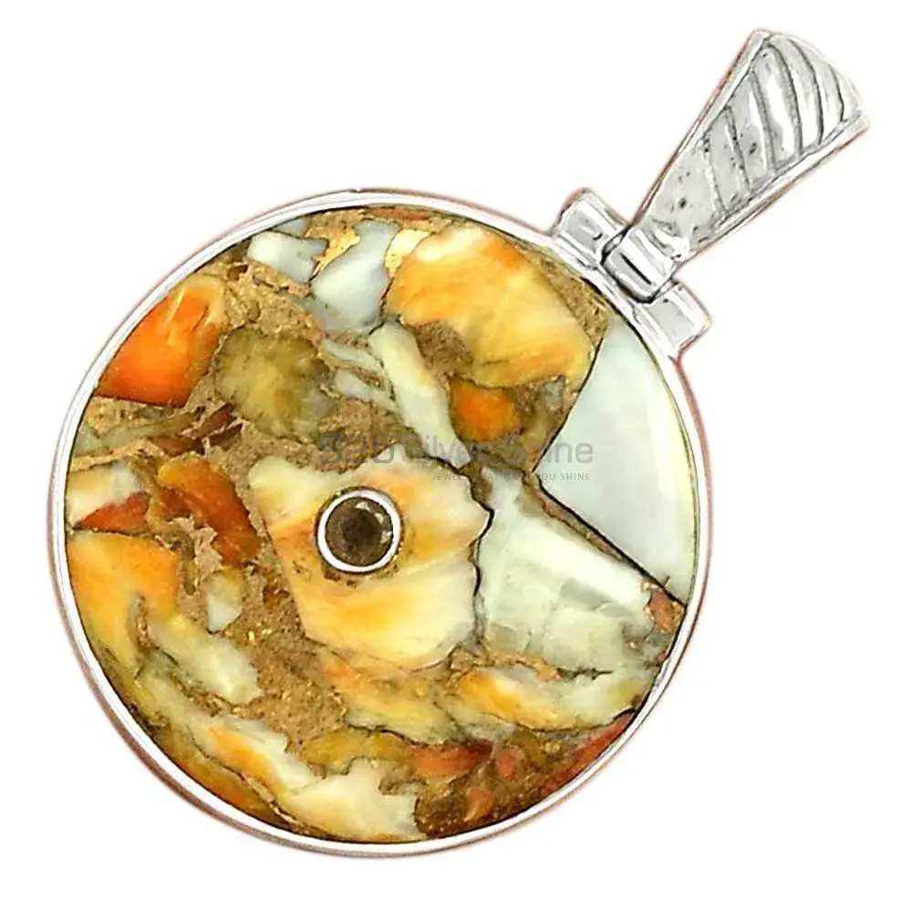 Multi Gemstone Pendants In 925 Solid Silver Jewelry 925SP70-1_1