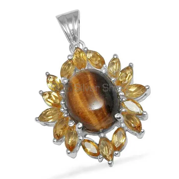 Multi Gemstone Pendants In 925 Fine Silver Jewelry 925SP1455_1