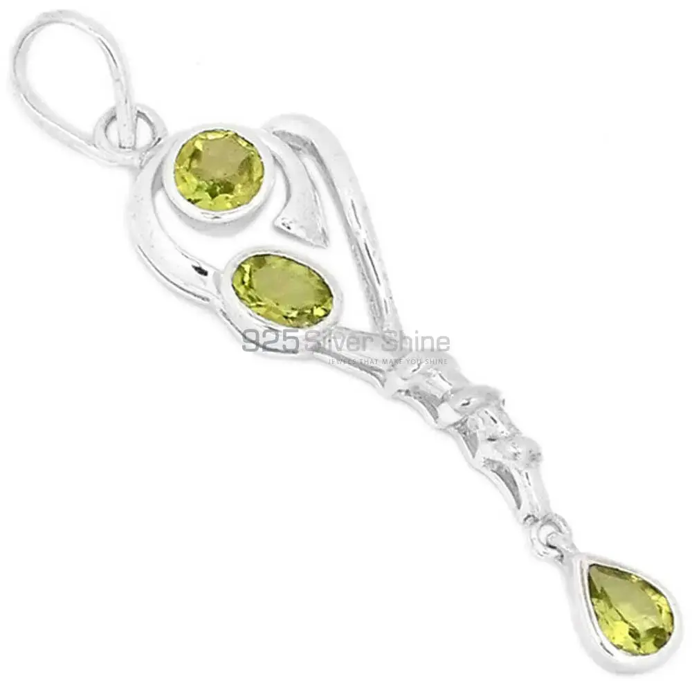 Peridot Gemstone Handmade Pendants In 925 Sterling Silver Jewelry 925SSP333-6_0
