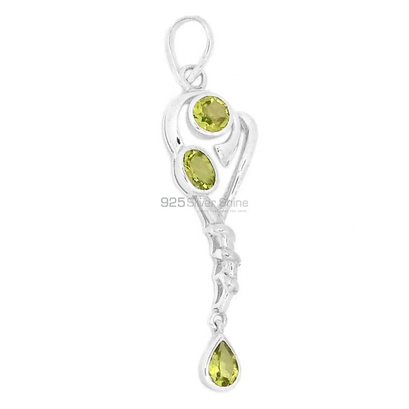 Peridot Gemstone Handmade Pendants In 925 Sterling Silver Jewelry 925SSP333-6_1