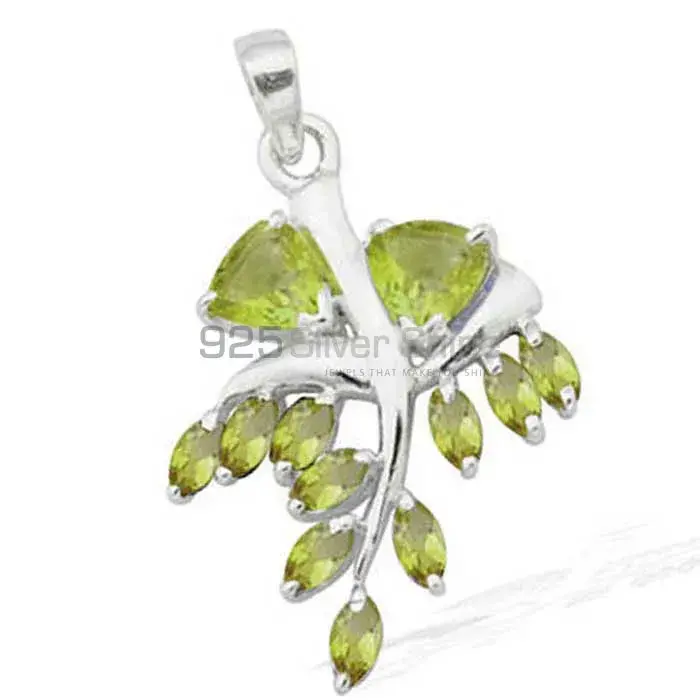 Peridot Gemstone Handmade Pendants In Solid Sterling Silver Jewelry 925SP1662_0