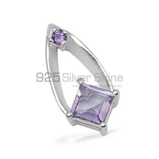 Solid Sterling Silver Handmade Pendants In Amethyst Gemstone Jewelry 925SP1437_0