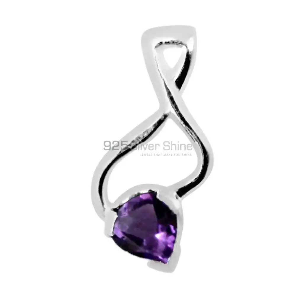 Solid Sterling Silver Handmade Pendants In Amethyst Gemstone Jewelry 925SP256-1_1