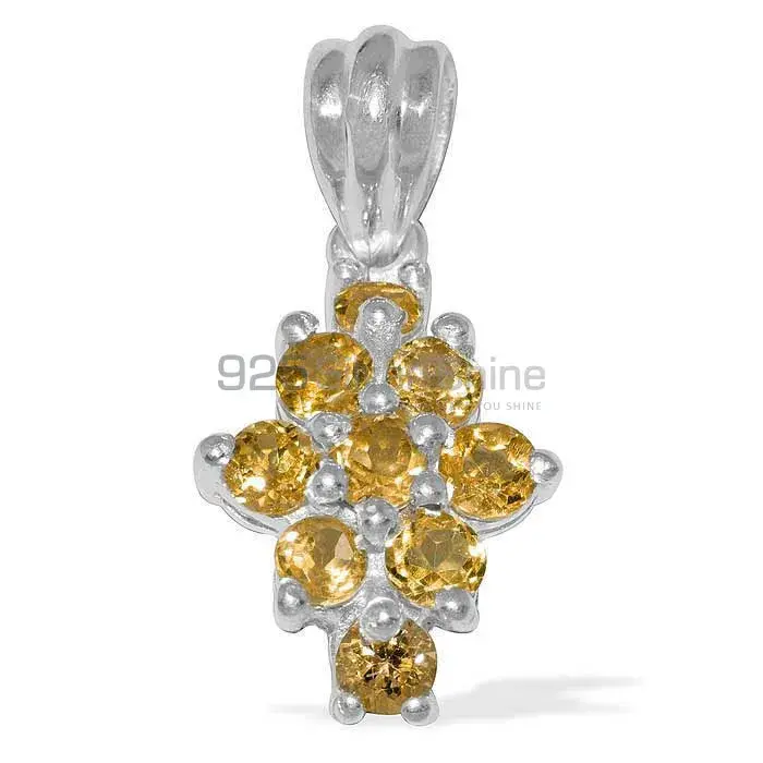 Solid Sterling Silver Handmade Pendants In Citrine Gemstone Jewelry 925SP1487_0