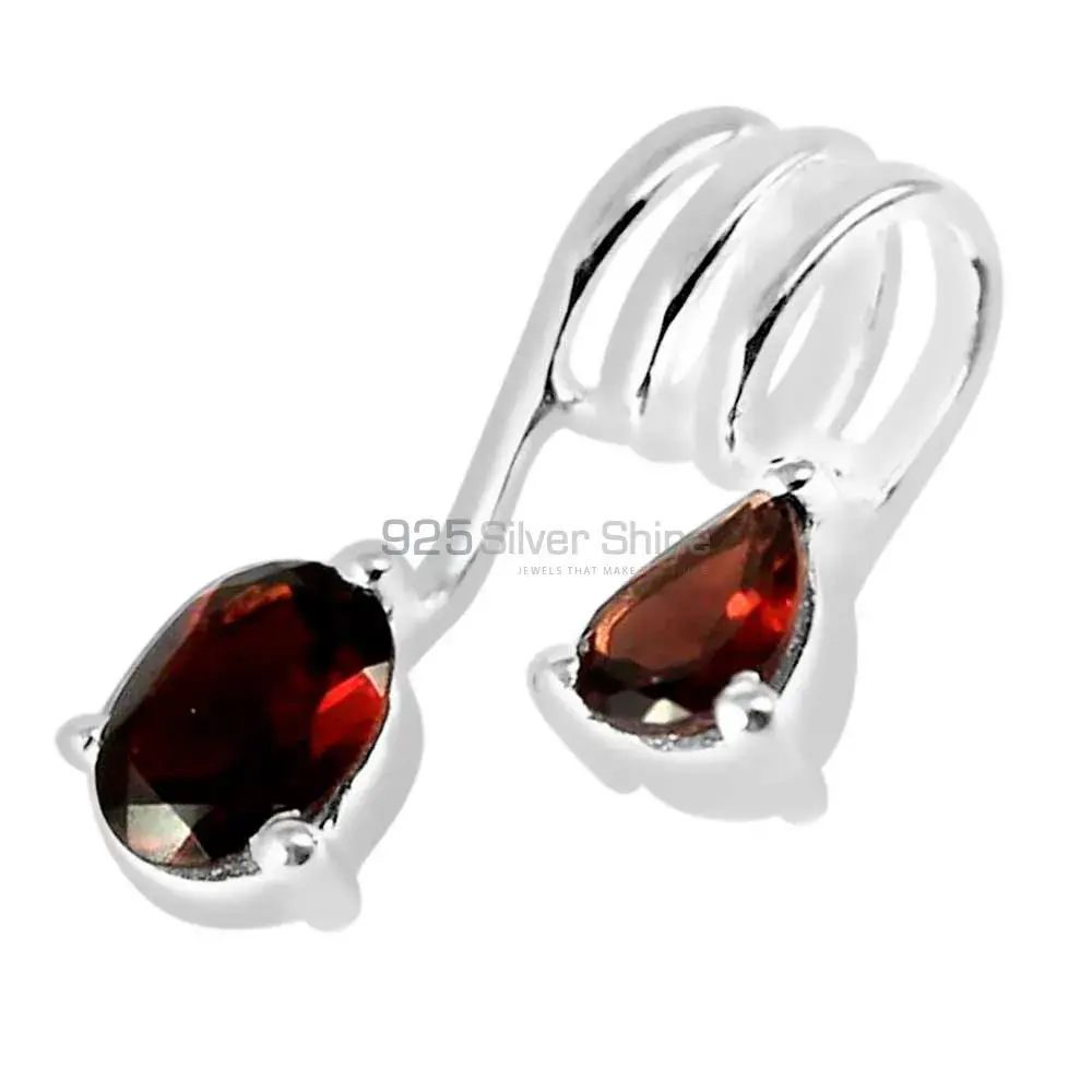 Solid Sterling Silver Handmade Pendants In Garnet Gemstone Jewelry 925SP264-2_0