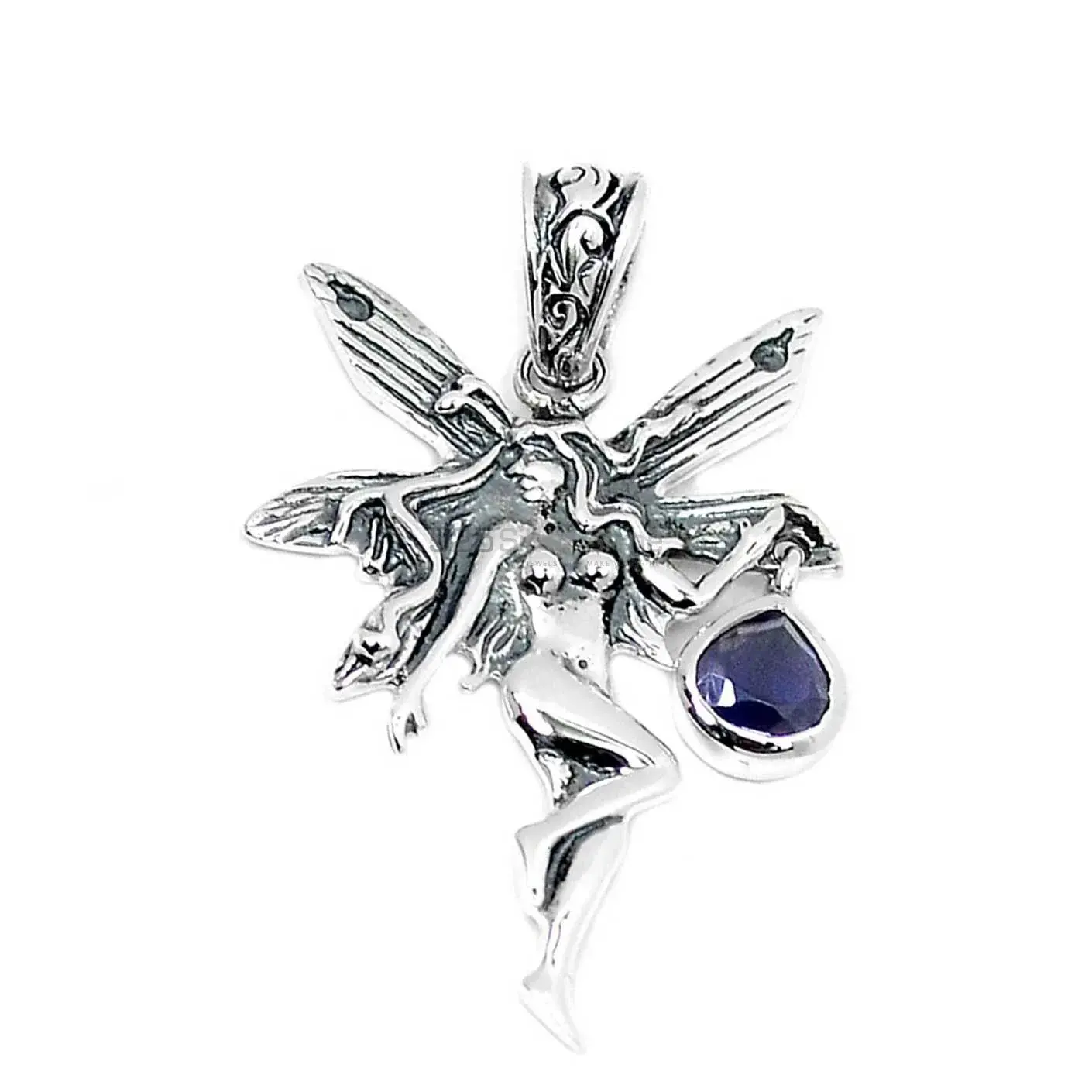 Solid Sterling Silver Handmade Pendants In Iolite Gemstone Jewelry 925SSP345-3_1
